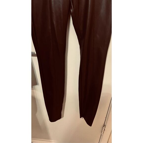 ZARA BROWN FAUX LEATHER WOMENS PANTS SIZE S - Picture 4 of 13